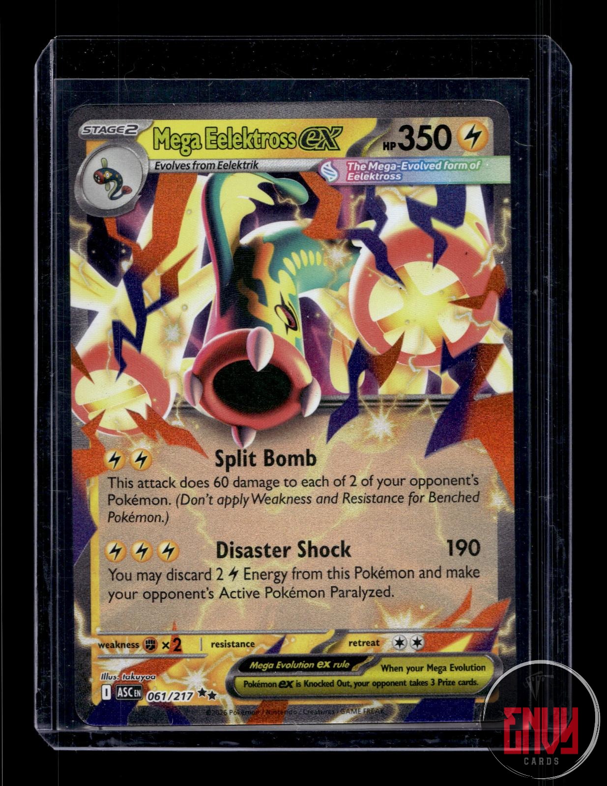 Mega Eelektross ex Near Mint 061/217 Double Rare Ascended Heroes Pokemon