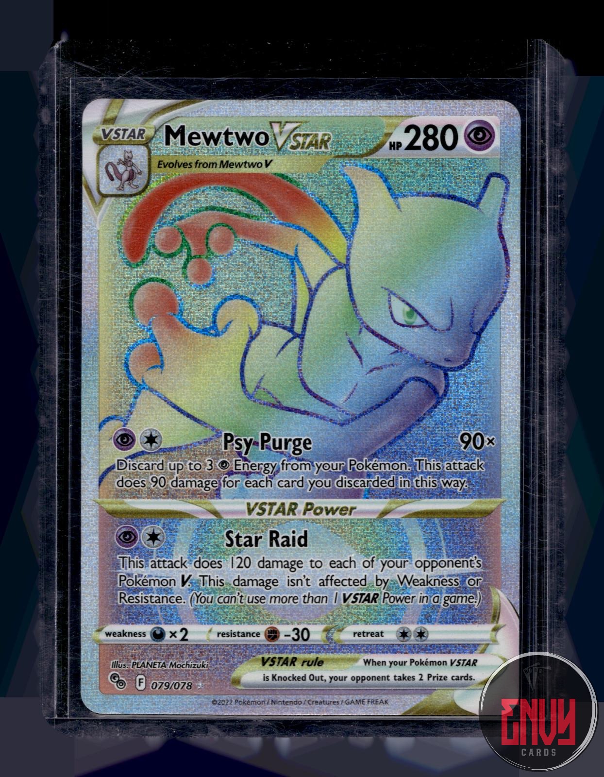Mewtwo VSTAR Near Mint 079/078 Rainbow Rare Pokemon GO Pokemon Holo
