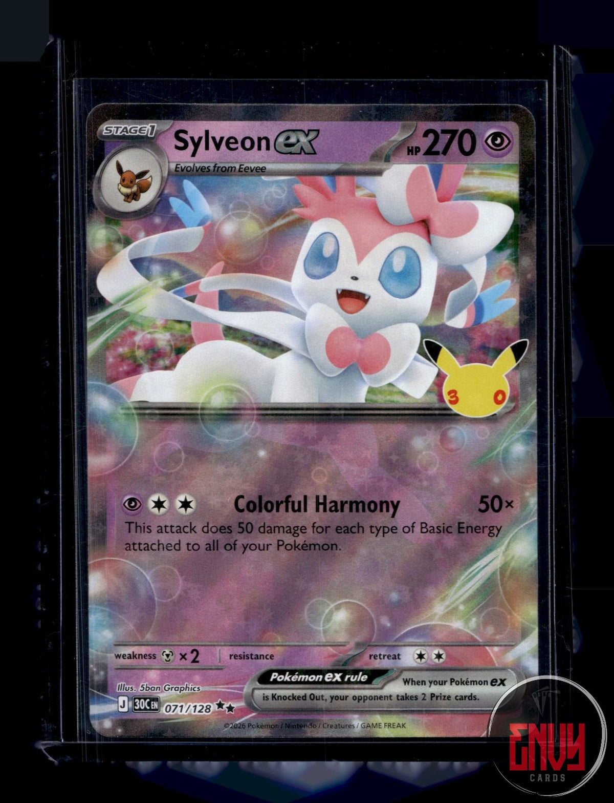 Sylveon ex NM 071/128 RR ME: 30th Celebration Pokemon Holo