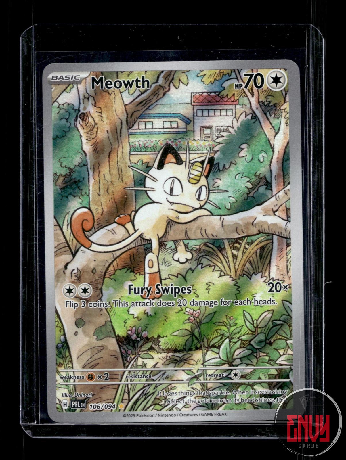 Meowth Near Mint 106/094 Illustration Rare Phantasmal Flames Pokemon