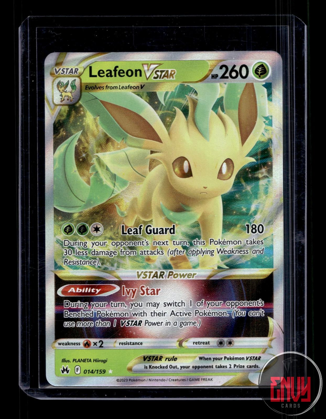 Leafeon VSTAR Near Mint 014/159 VSTAR Rare Crown Zenith Pokemon Holo