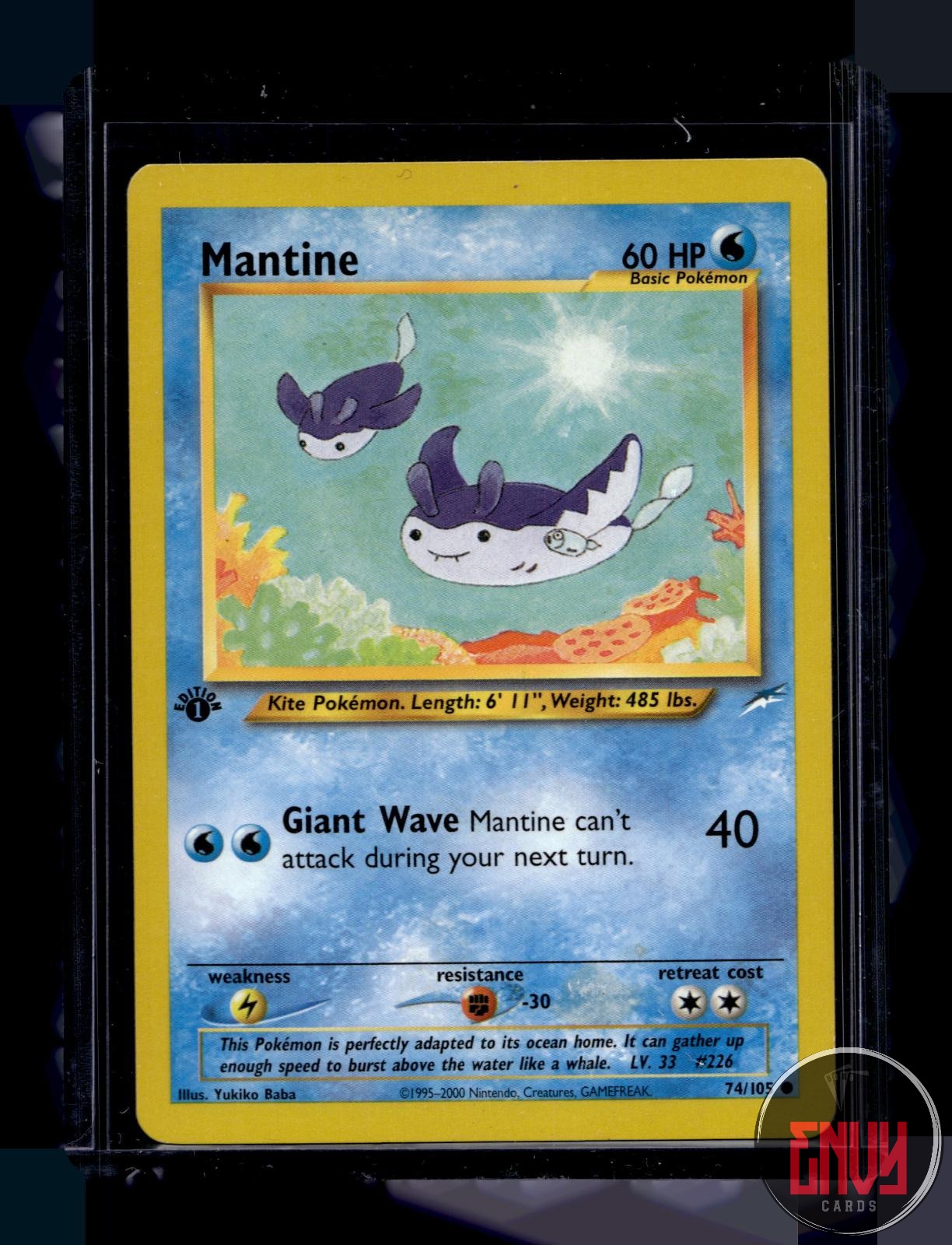 Mantine Lightly Played 74/105 Common Neo Destiny Pokemon 1st Edition