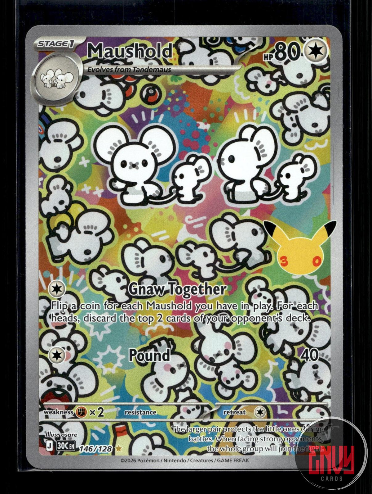 Maushold NM 146/128 IR ME: 30th Celebration Pokemon Holo