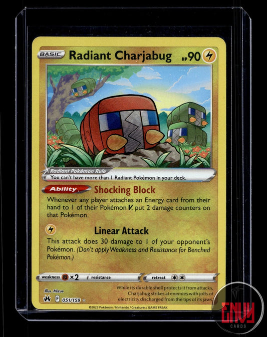 Radiant Charjabug Near Mint 051/159 Radiant Rare Crown Zenith Pokemon