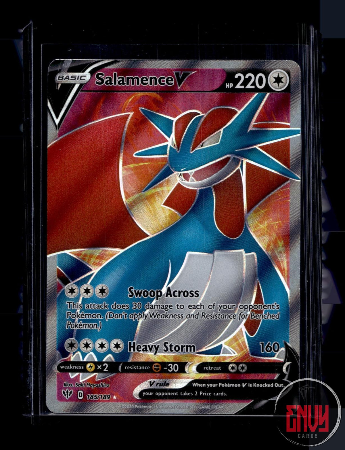 Salamence V Lightly Played 185/189 Ultra Rare Darkness Ablaze Pokemon Holo