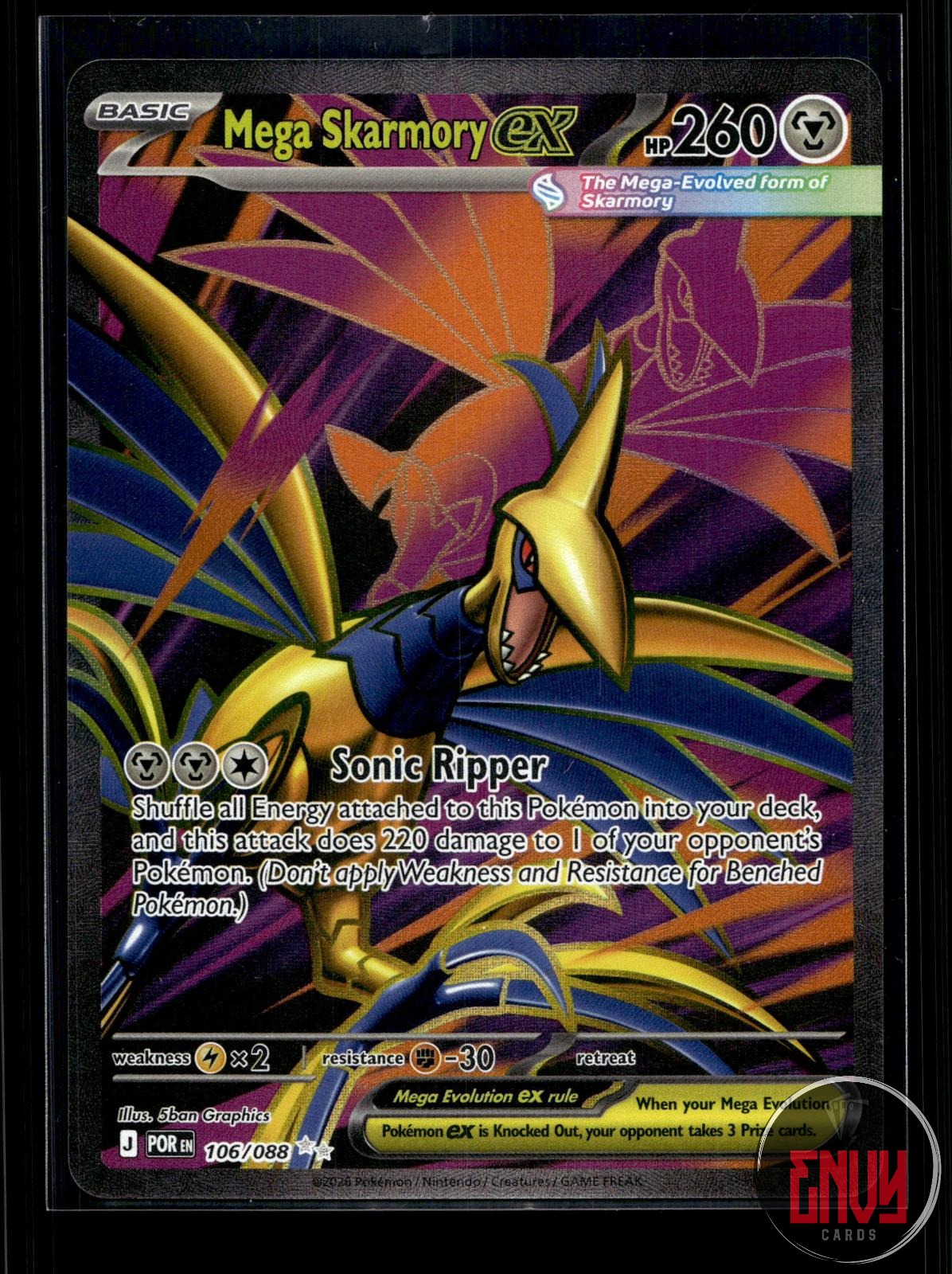 Mega Skarmory ex NM 106/088 UR Perfect Order Pokemon Holo