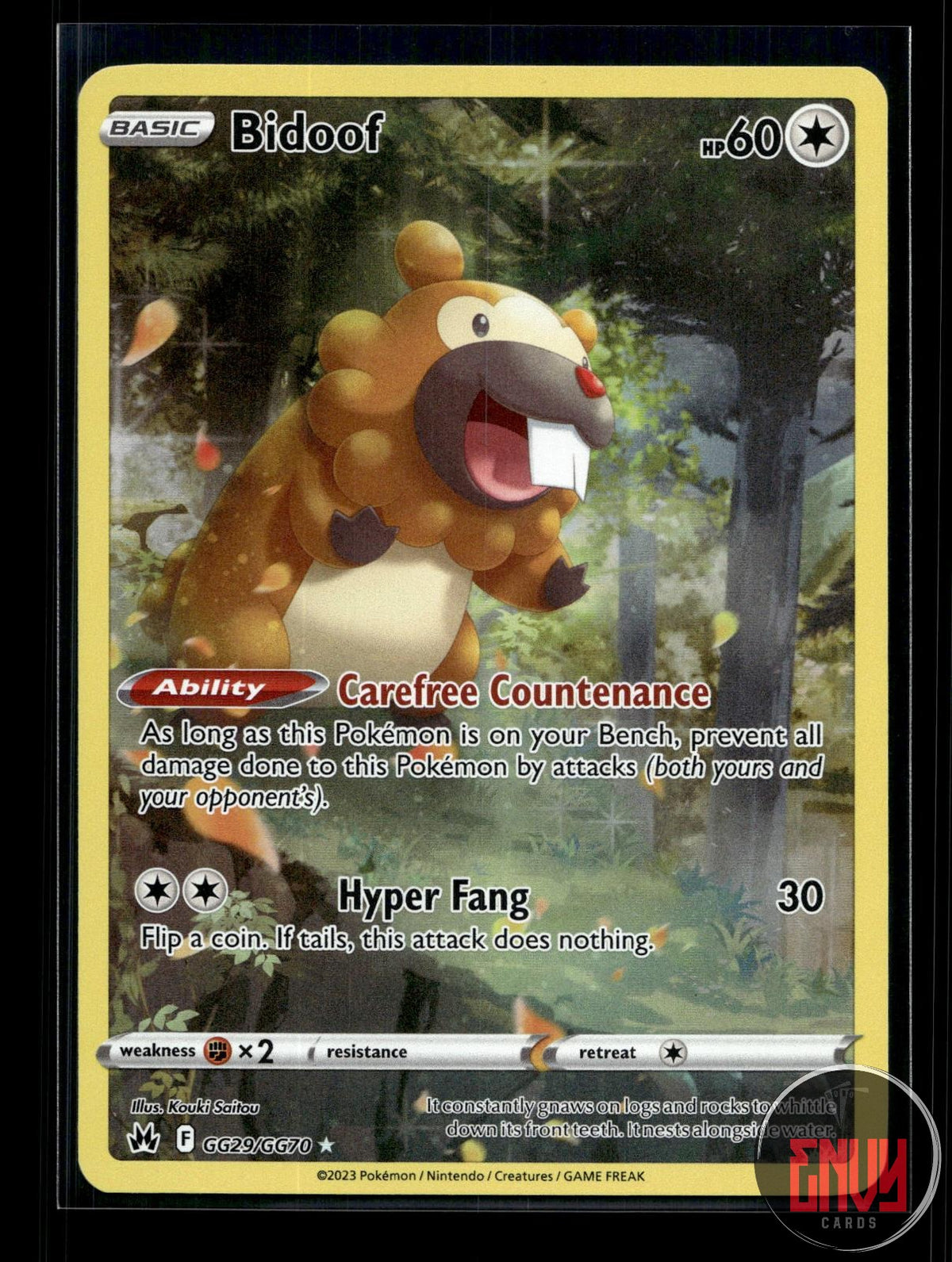 Bidoof NM GG29/GG70 TG Crown Zenith Galarian Gallery Pokemon Holo