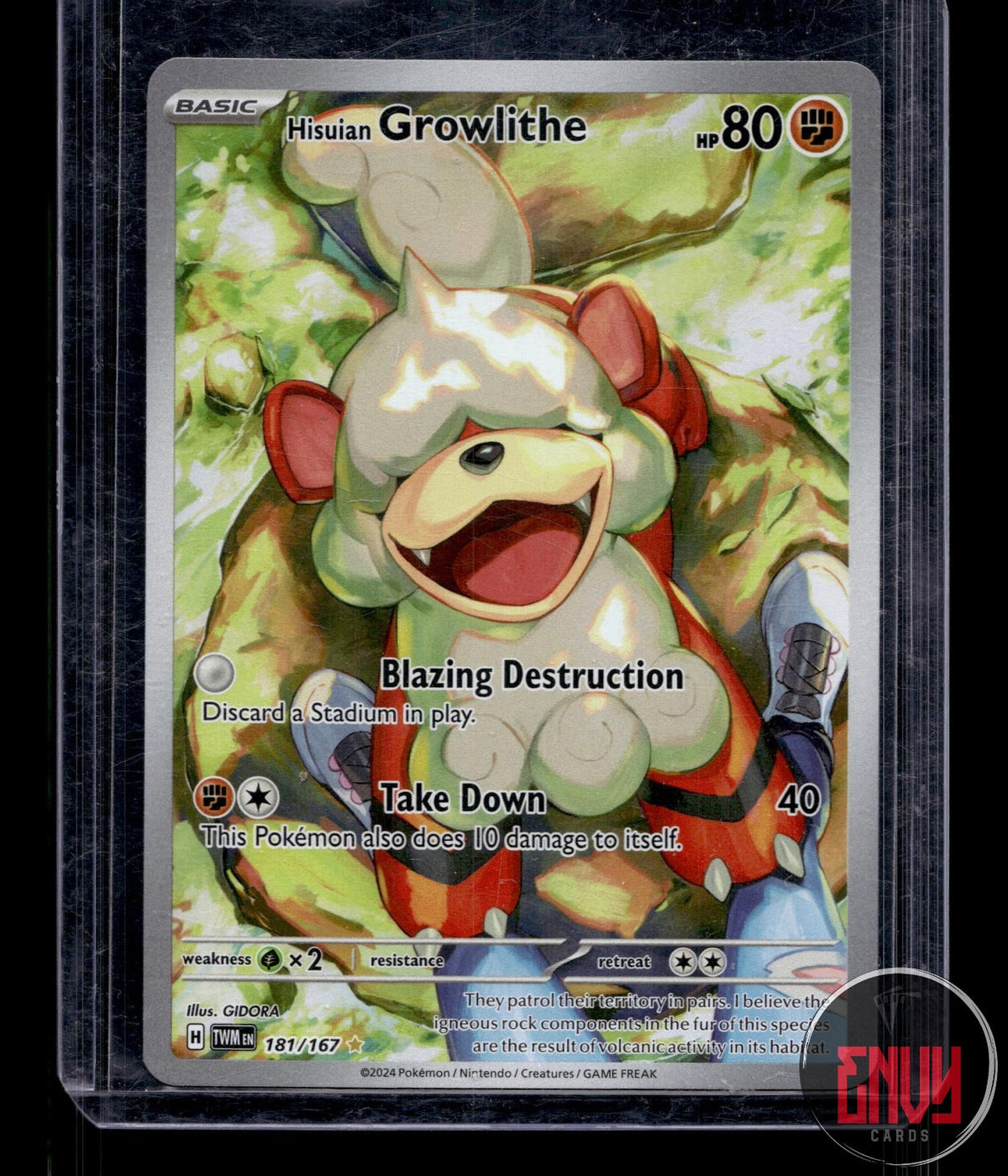 Hisuian Growlithe NM 181/167 IR Twilight Masquerade Pokemon Holo