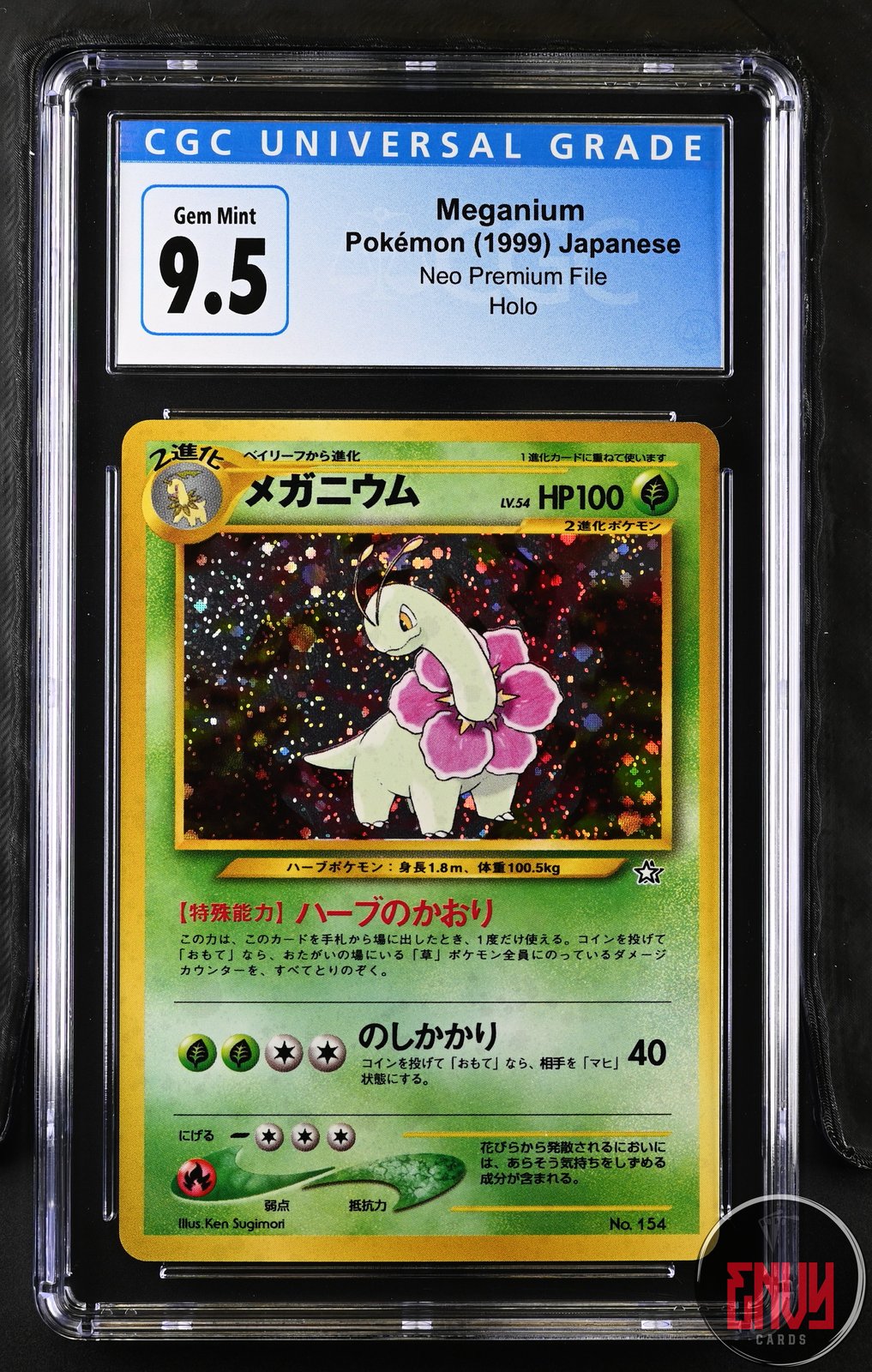 Meganium Holo Neo Premium File Pokemon Japanese CGC 10 Gem Mint