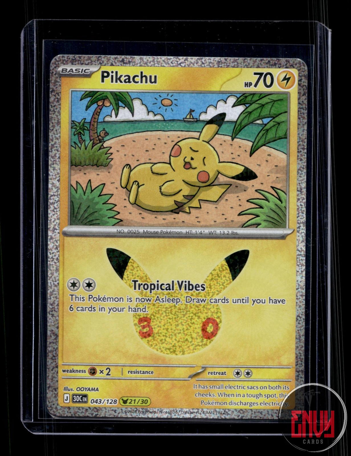 Pikachu NM 043/128 Pikachu Rare ME: 30th Celebration Pokemon Holo