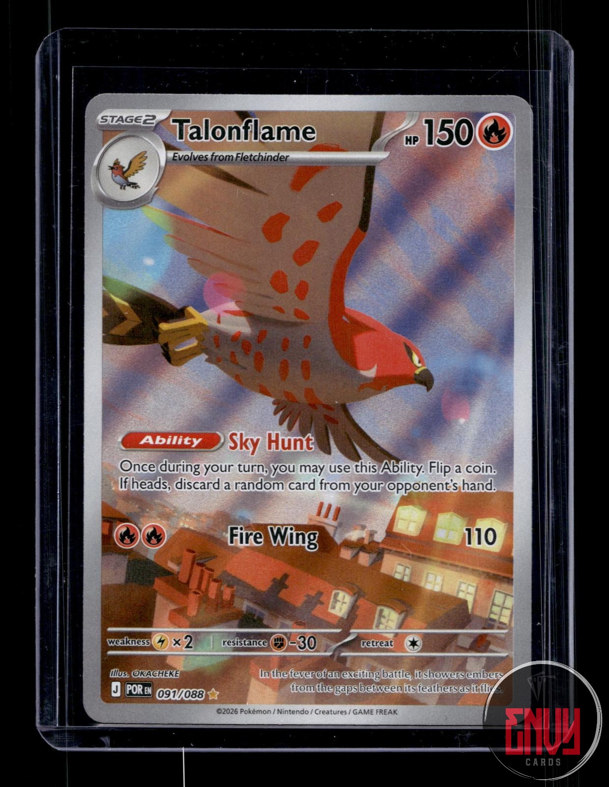 Talonflame Near Mint 091/088 Illustration Rare Perfect Order Pokemon