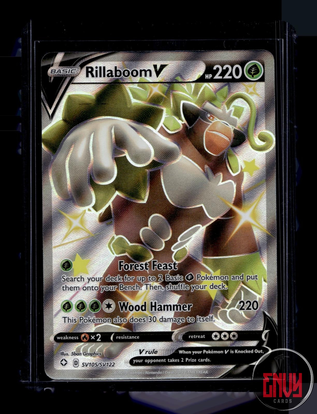 Rillaboom V Near Mint SV105/SV122 V Rare Shining Fates Shiny Vault Pokemon
