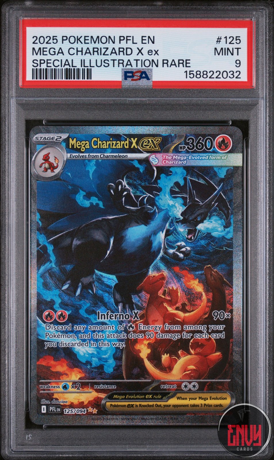 Mega Charizard X EX 125/094 Special Illustration Rare Pokemon PSA 9