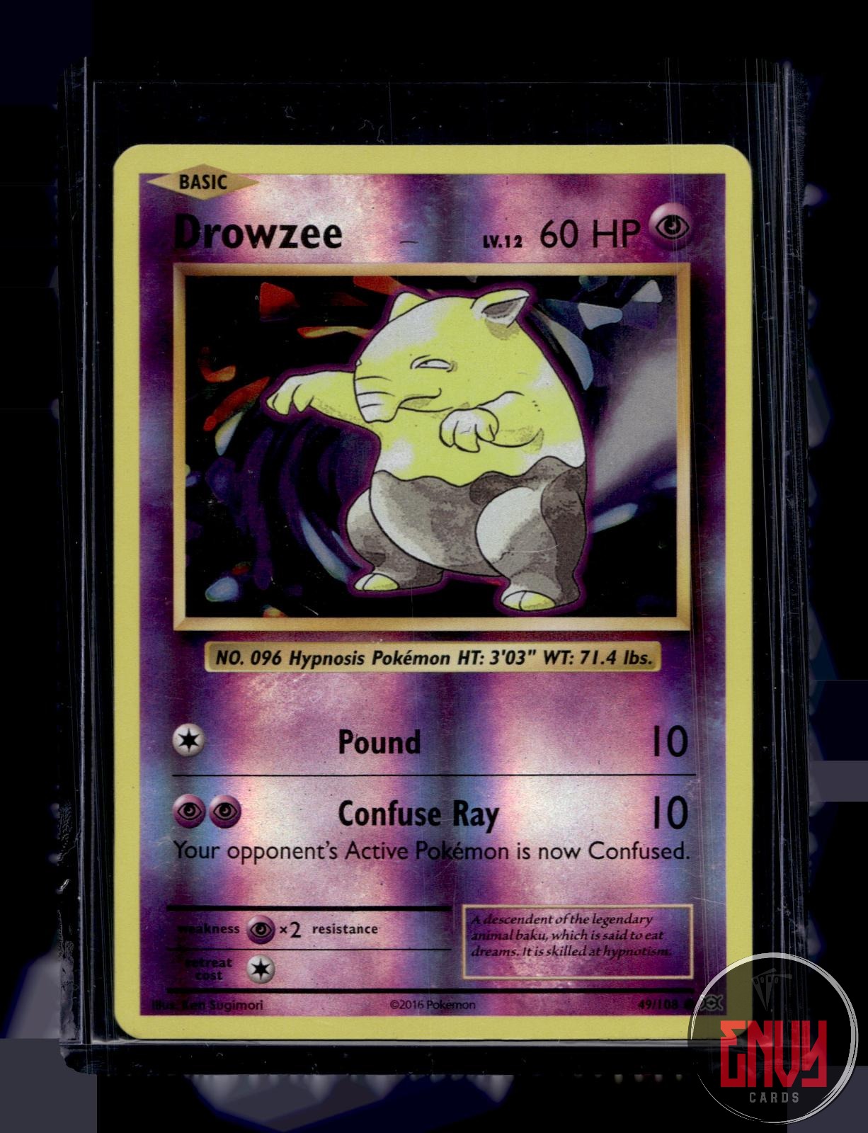 Drowzee Lightly Played 49/108 Common Evolutions Pokemon Reverse Holo