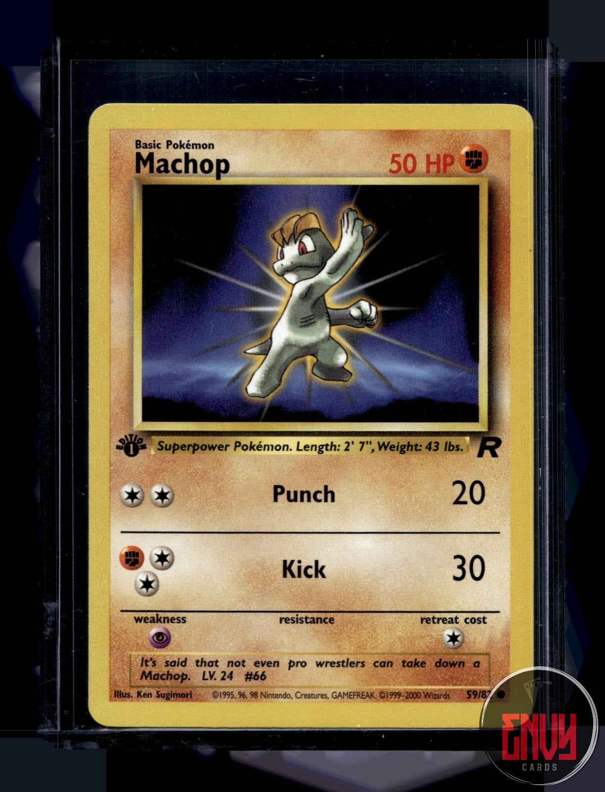Machop Lightly Played 59/82 Common Team Rocket Pokemon 1st Edition