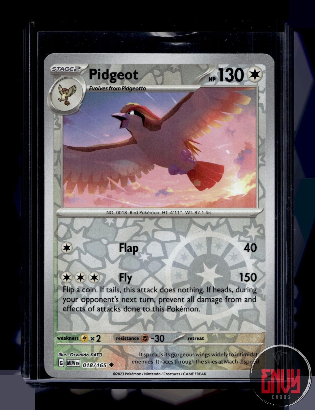 Pidgeot Near Mint 018/165 Uncommon 151 Pokemon Reverse Holo