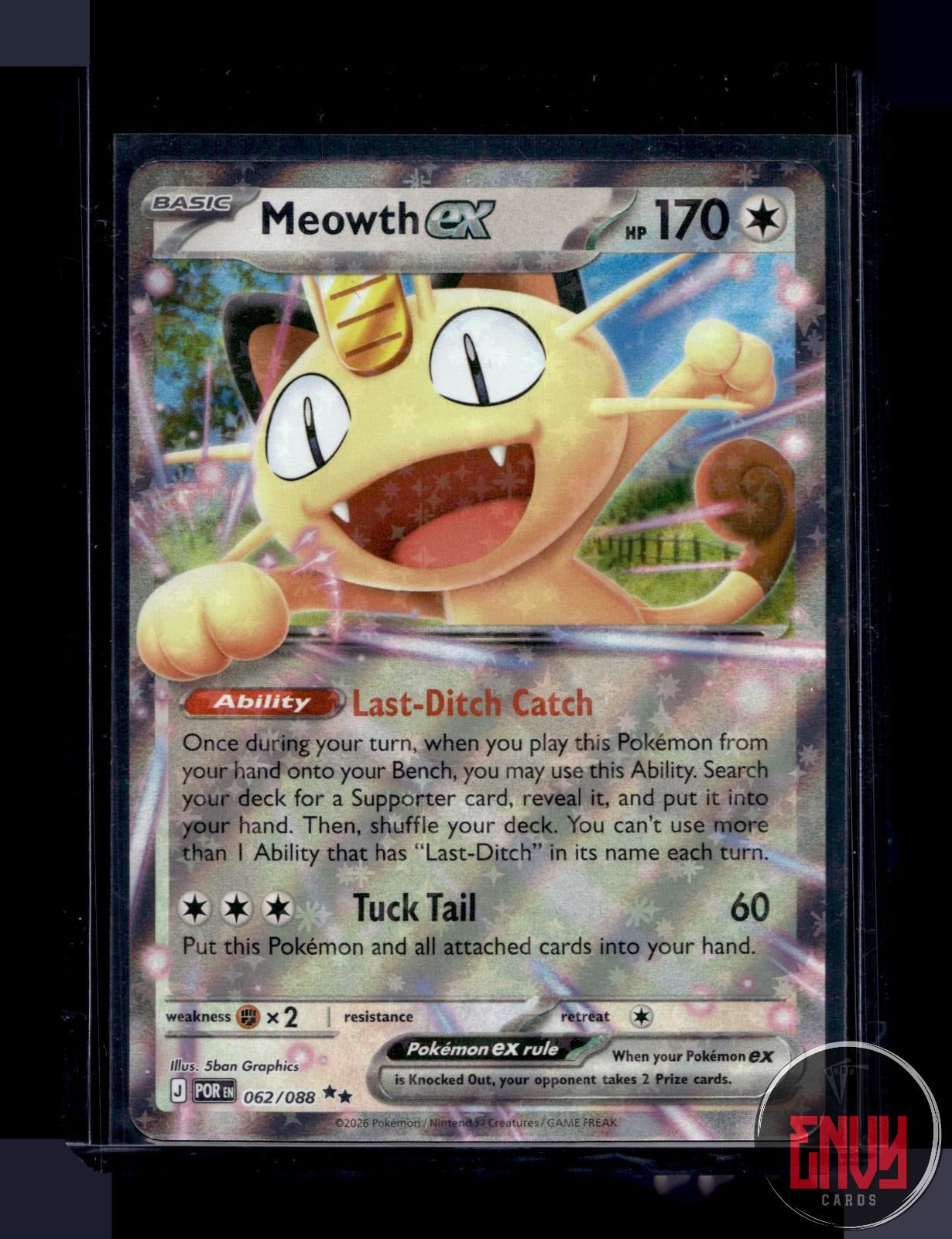 Meowth ex Near Mint 062/088 Double Rare Perfect Order Pokemon