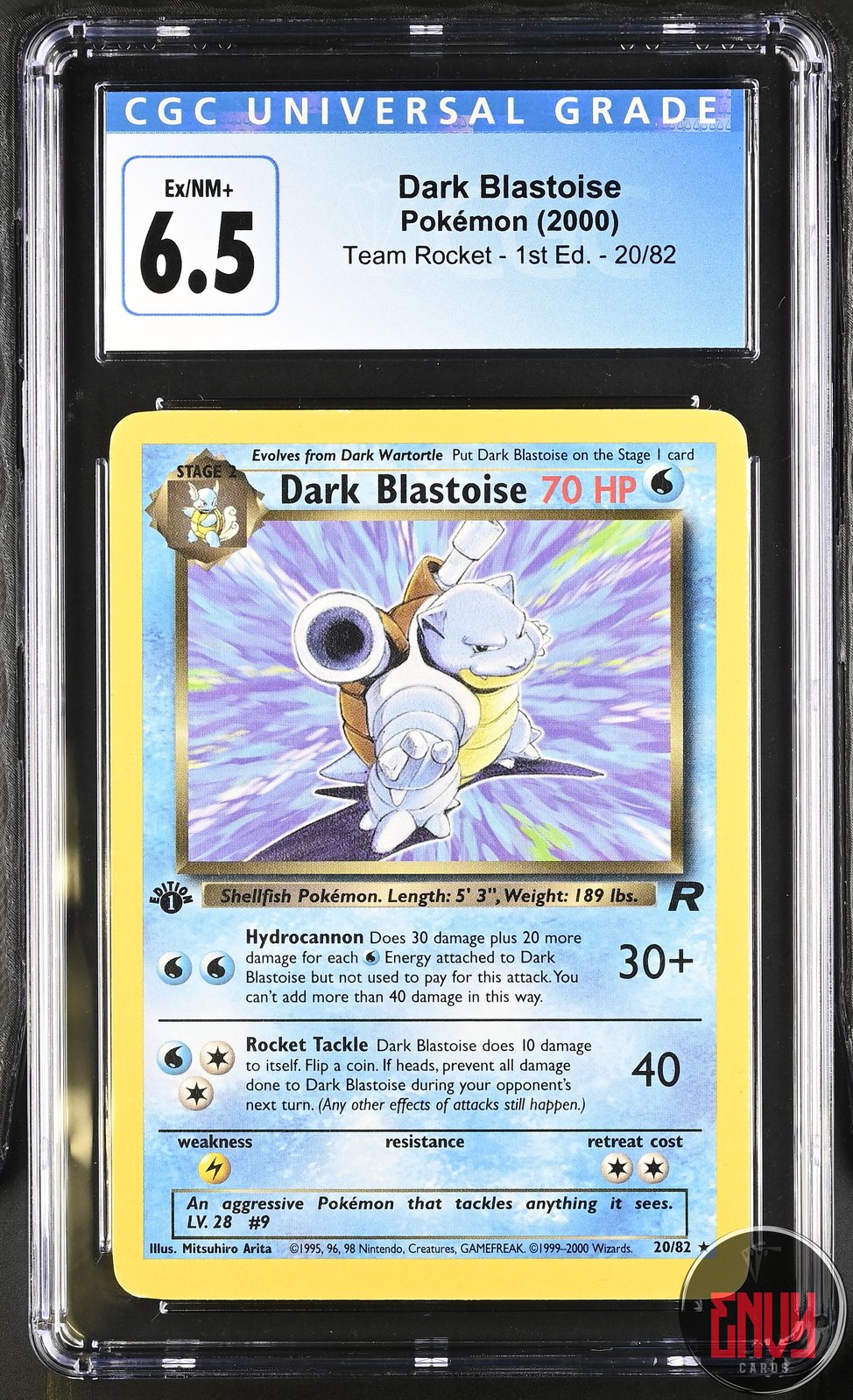 Dark Blastoise 20/82 Team Rocket - 1st Ed. Pokemon CGC 6.5 Ex/Nm+