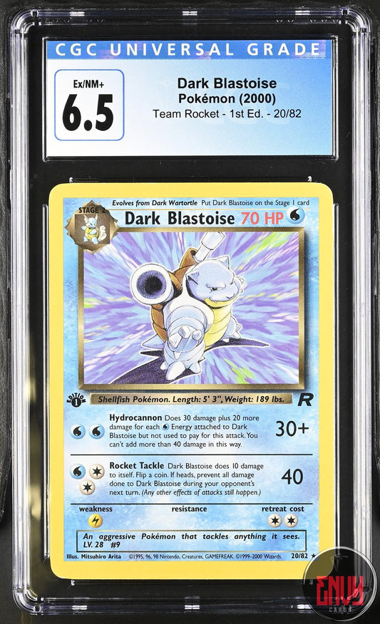 Dark Blastoise 20/82 Team Rocket - 1st Ed. Pokemon CGC 6.5 Ex/Nm+