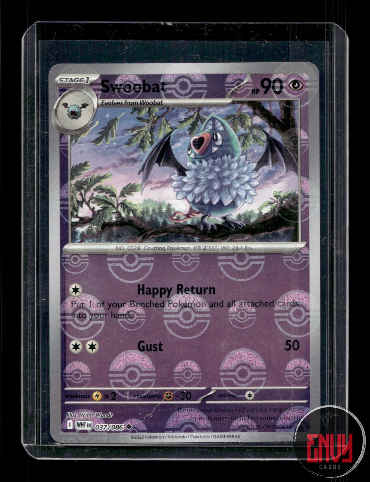 Swoobat (Poke Ball Pattern) Near Mint 037/086 Uncommon White Flare Pokemon Holo
