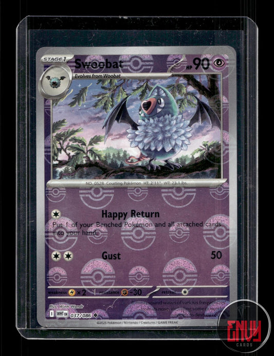 Swoobat (Poke Ball Pattern) Near Mint 037/086 Uncommon White Flare Pokemon Holo