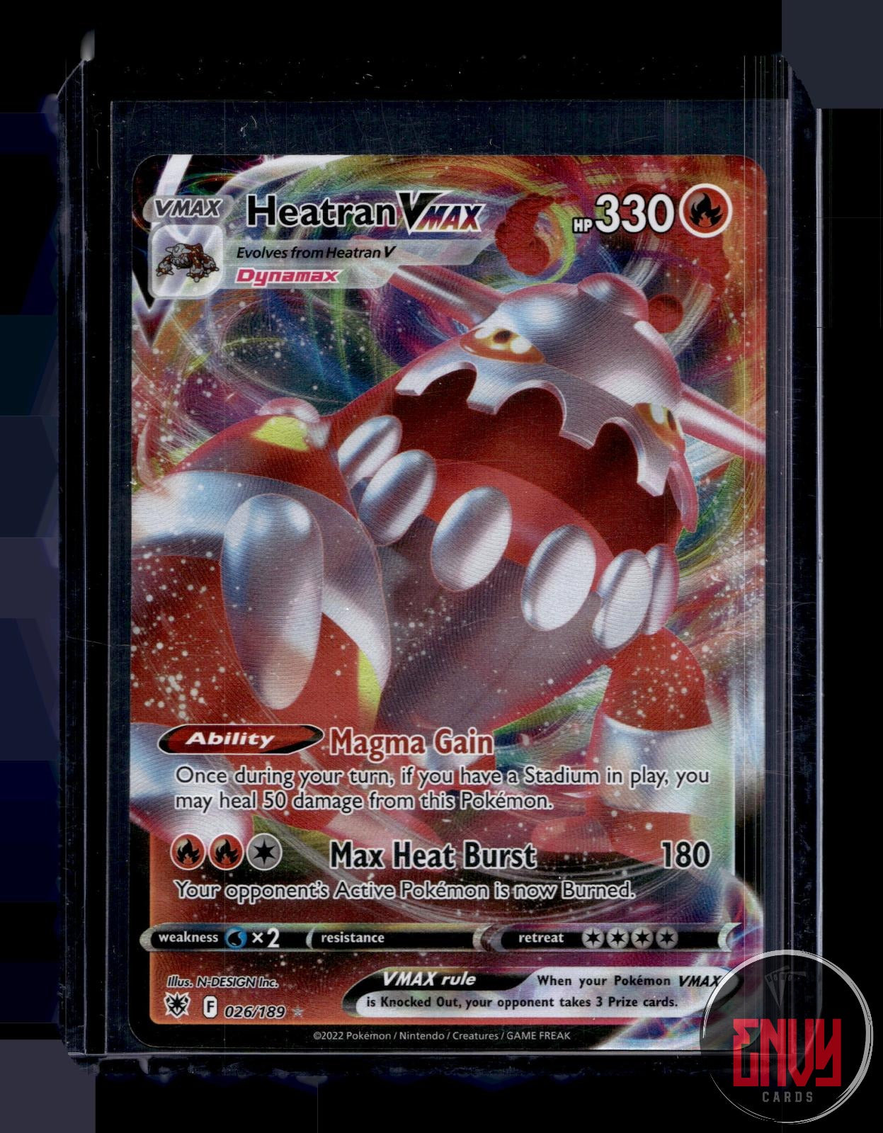 Heatran VMAX Near Mint 026/189 VMAX Rare Astral Radiance Pokemon Holo
