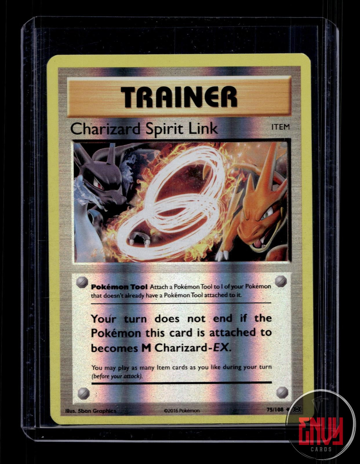 Charizard Spirit Link Near Mint 75/108 Uncommon Evolutions Pokemon Reverse Holo