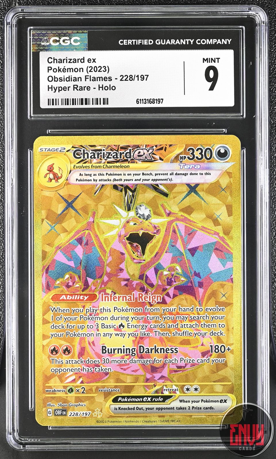 Charizard EX 228/197 Hyper Rare Holo Obsidian Flames Pokemon CGC 9 Mint