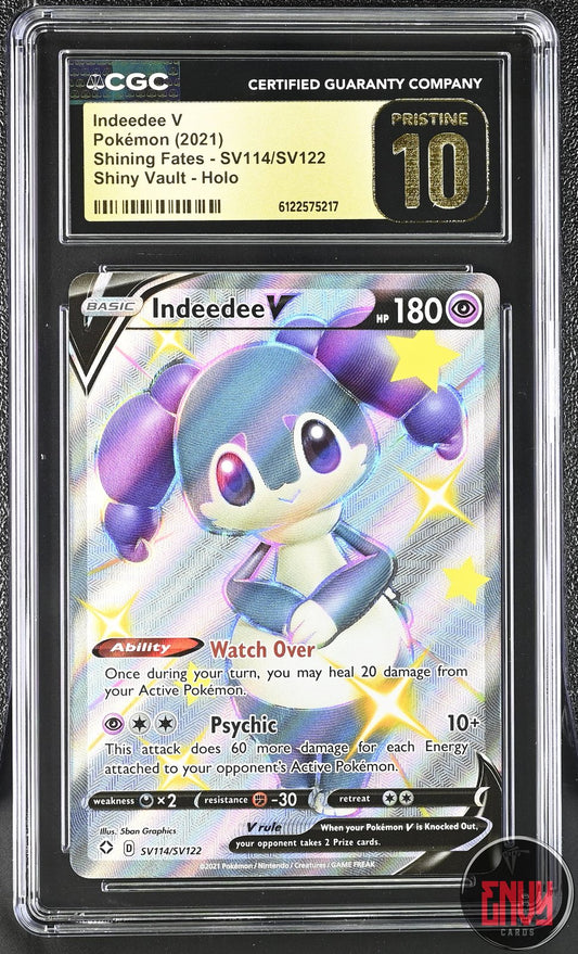 Indeedee V Sv114/sv122 Shiny Vault Holo Shining Fates Pokemon CGC 10 Pristine