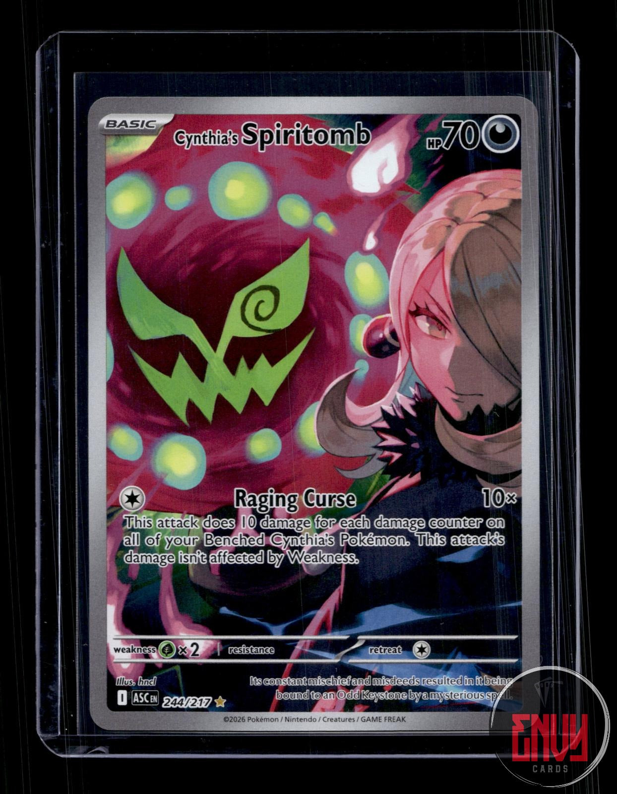 Cynthia's Spiritomb NM 244/217 Illustration Rare Ascended Heroes Pokemon Holo