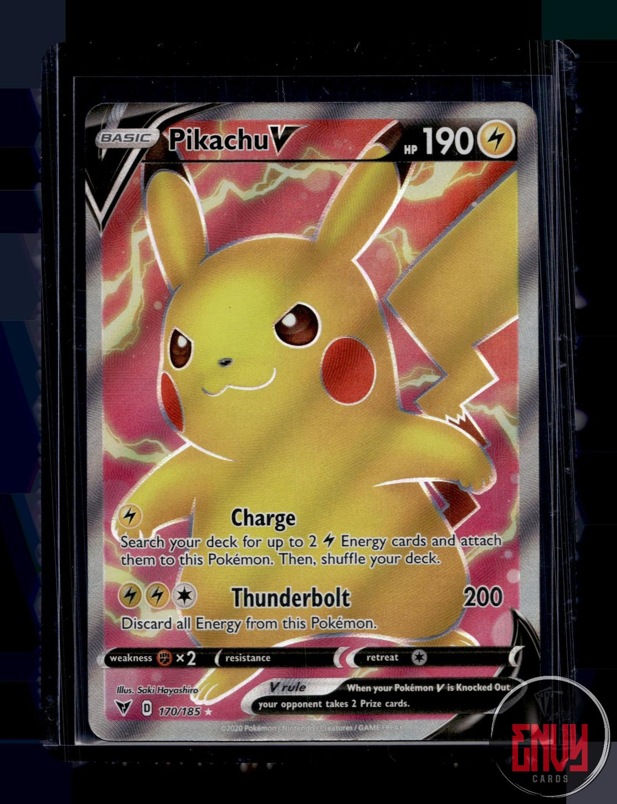 Pikachu V Near Mint 170/185 Ultra Rare Vivid Voltage Pokemon Holo