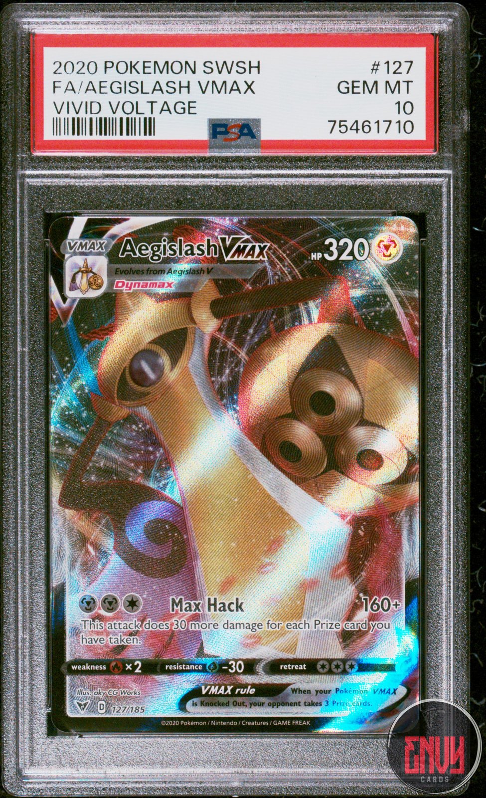 Aegislash Vmax 127/185 Vivid Voltage Pokemon PSA 10