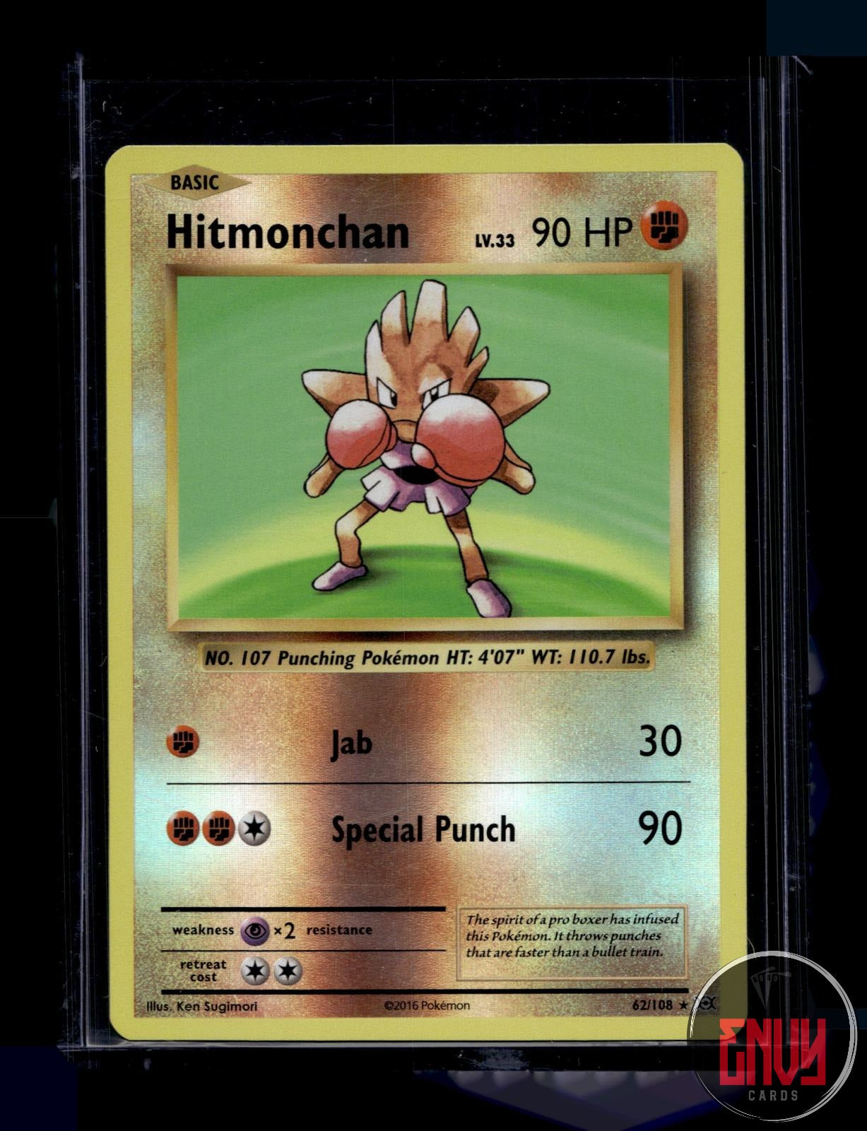 Hitmonchan Near Mint 62/108 Rare Evolutions Pokemon Reverse Holo
