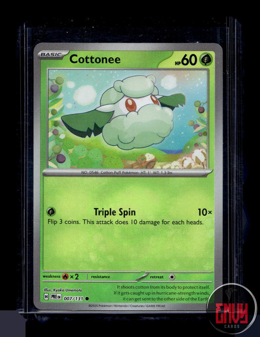Cottonee (Master Ball Pattern) NM 007/131 Prismatic Evolutions Pokemon Holo