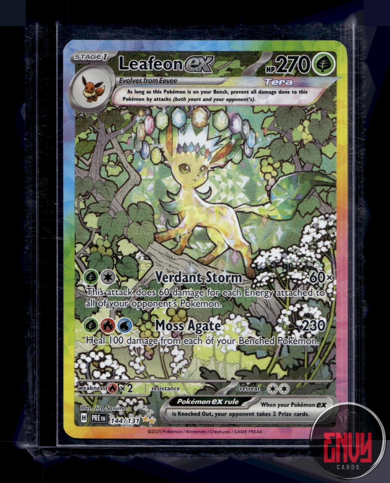 Leafeon ex NM 144/131 Prismatic Evolutions Pokemon Holo