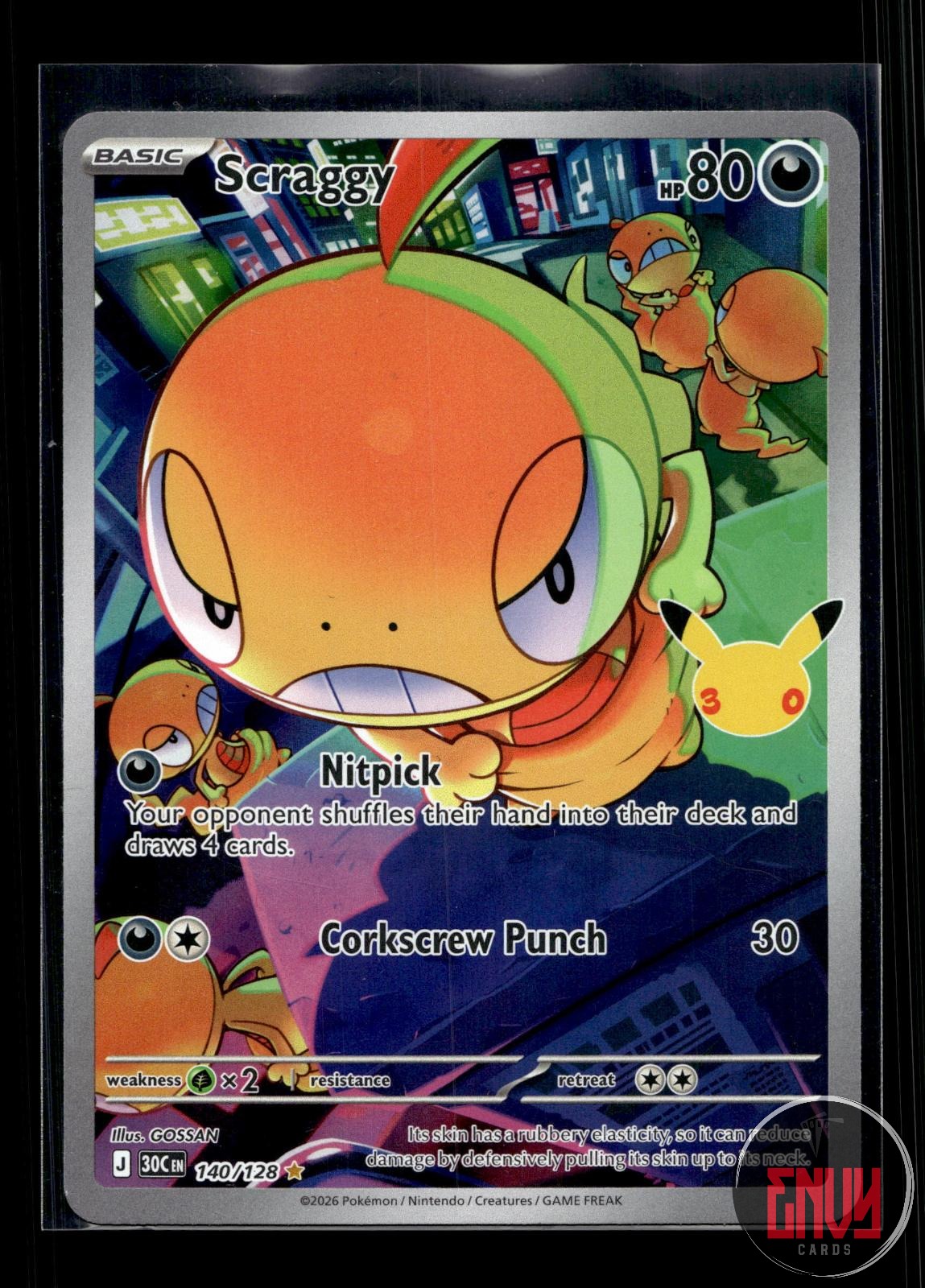 Scraggy NM 140/128 IR ME: 30th Celebration Pokemon Holo