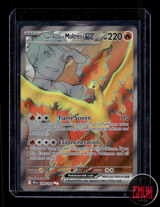 Team Rocket's Moltres ex Near Mint 208/182 Ultra Rare Destined Rivals Pokemon