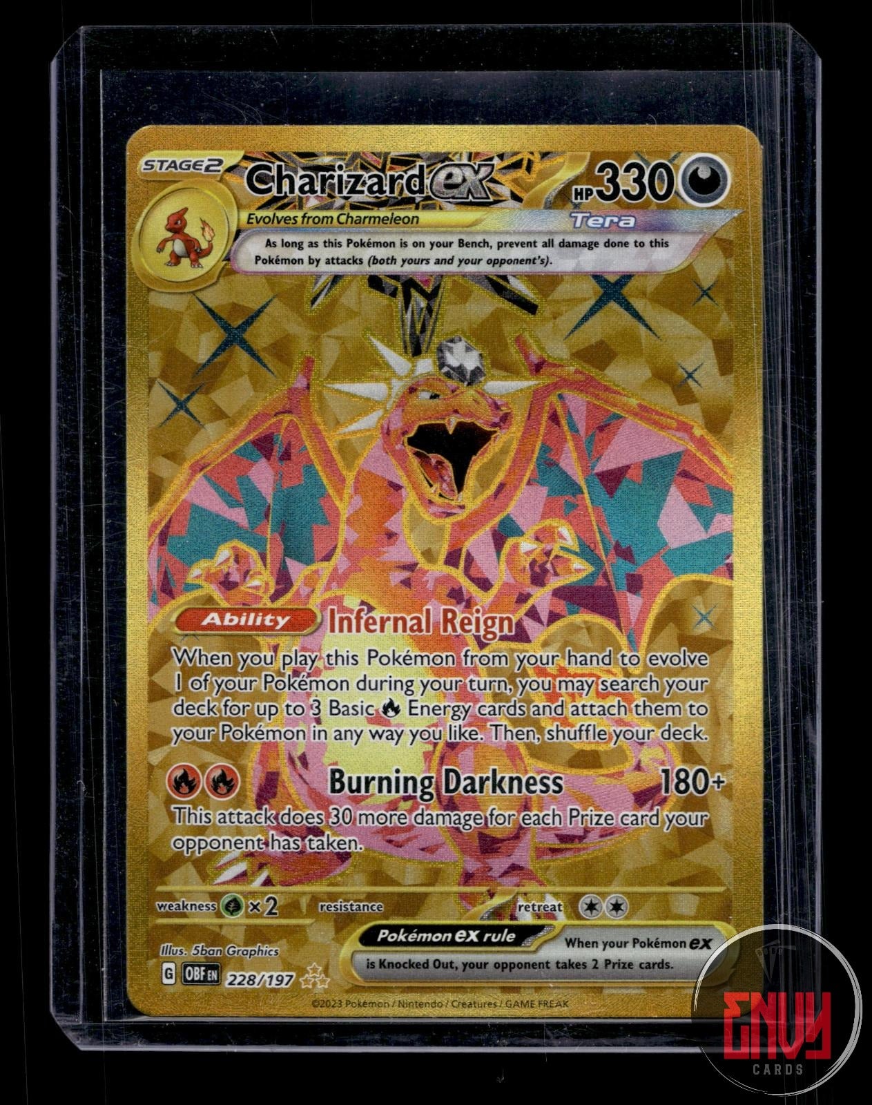 Charizard ex Near Mint 228/197 Hyper Rare Obsidian Flames Pokemon Holo