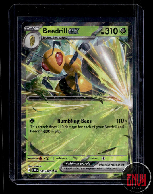 Beedrill ex Near Mint 003/086 Double Rare ME04: Chaos Rising Pokemon