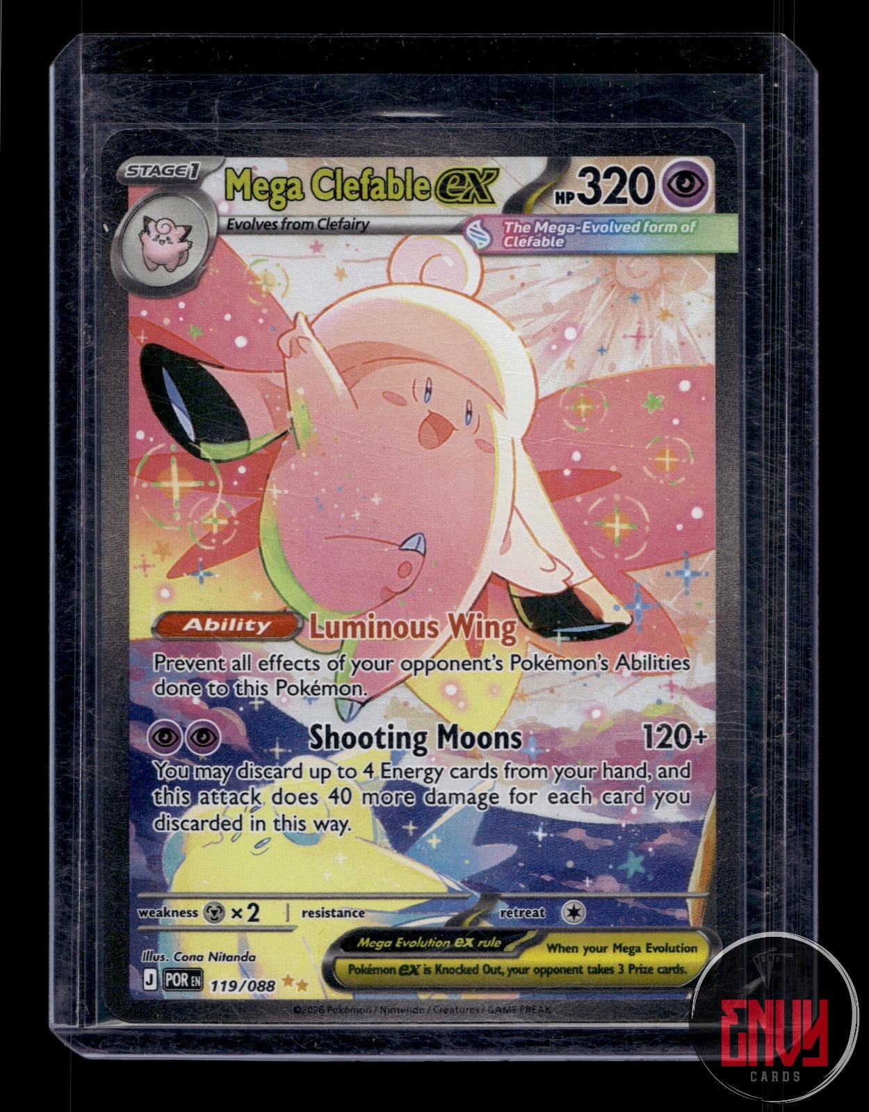 Mega Clefable ex NM 119/088 Special Illustration Rare Perfect Order Pokemon