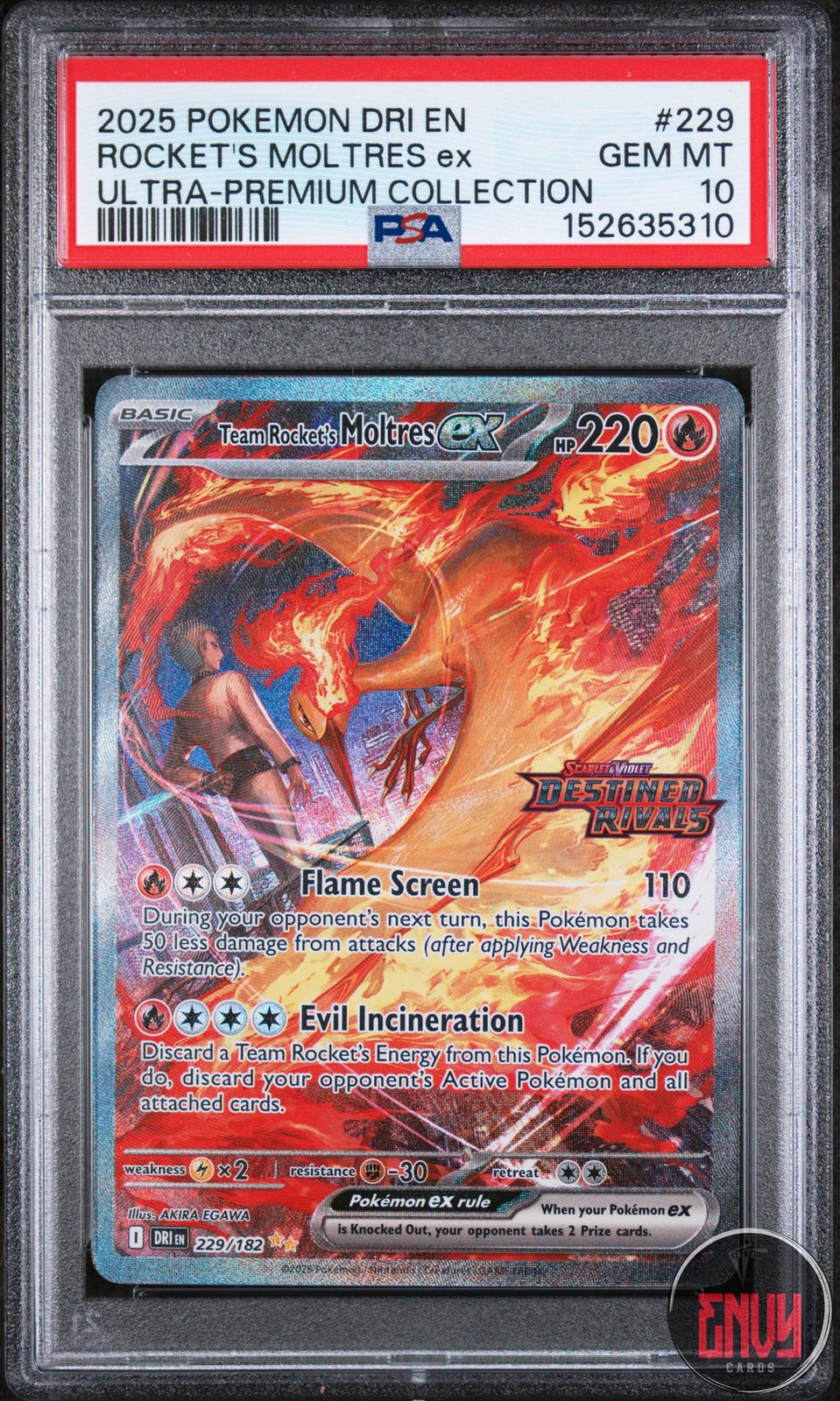 Team Rocket's Moltres EX 229/182 Ultra-premium Collection Pokemon PSA 10