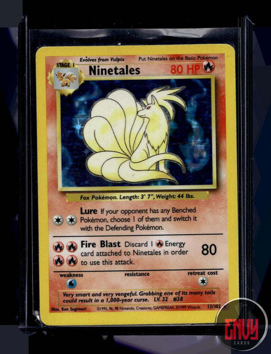 Ninetales Moderately Played 12/102 Holo Rare Base Set Unlimited Pokemon Holo