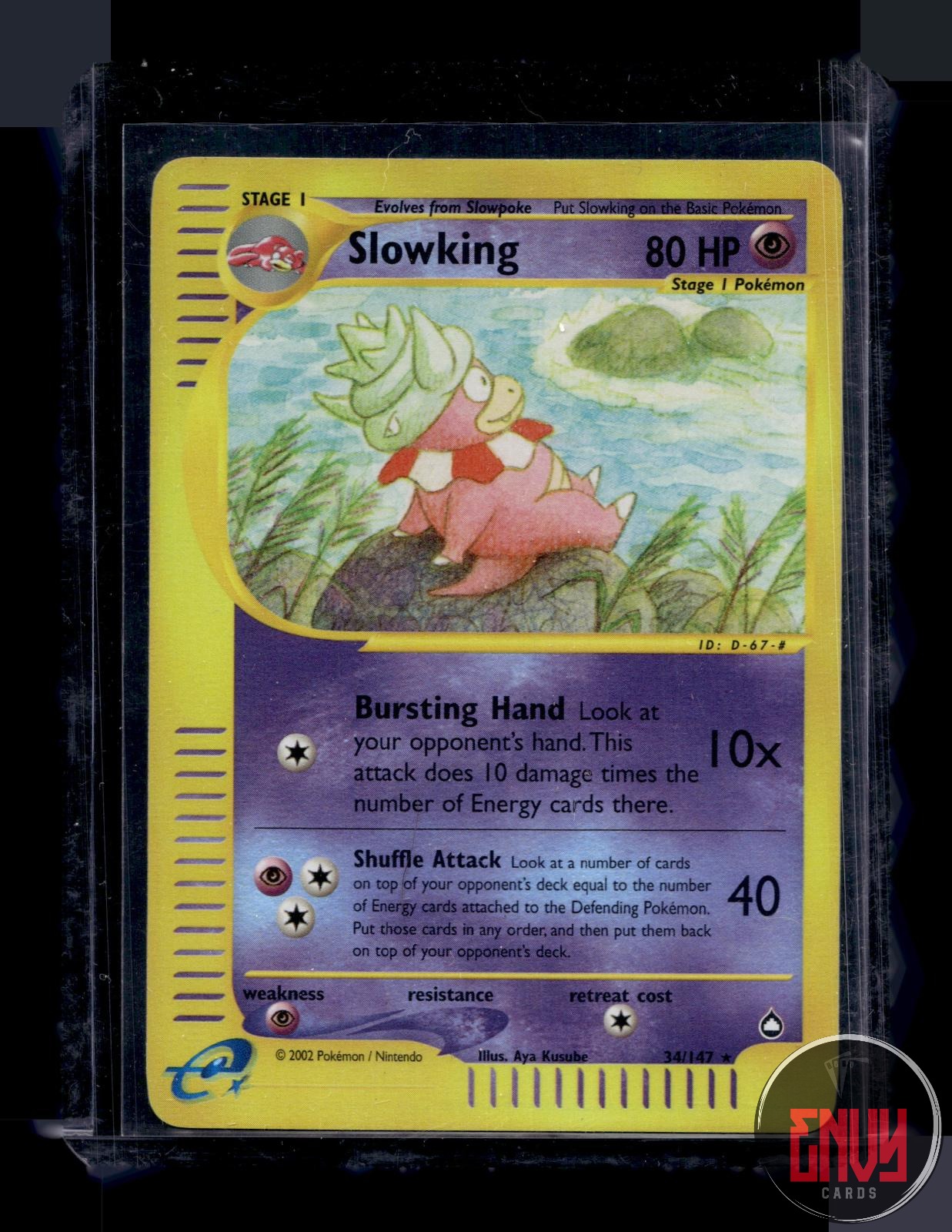 Slowking Lightly Played 34/147 Rare Aquapolis Pokemon Reverse Holo