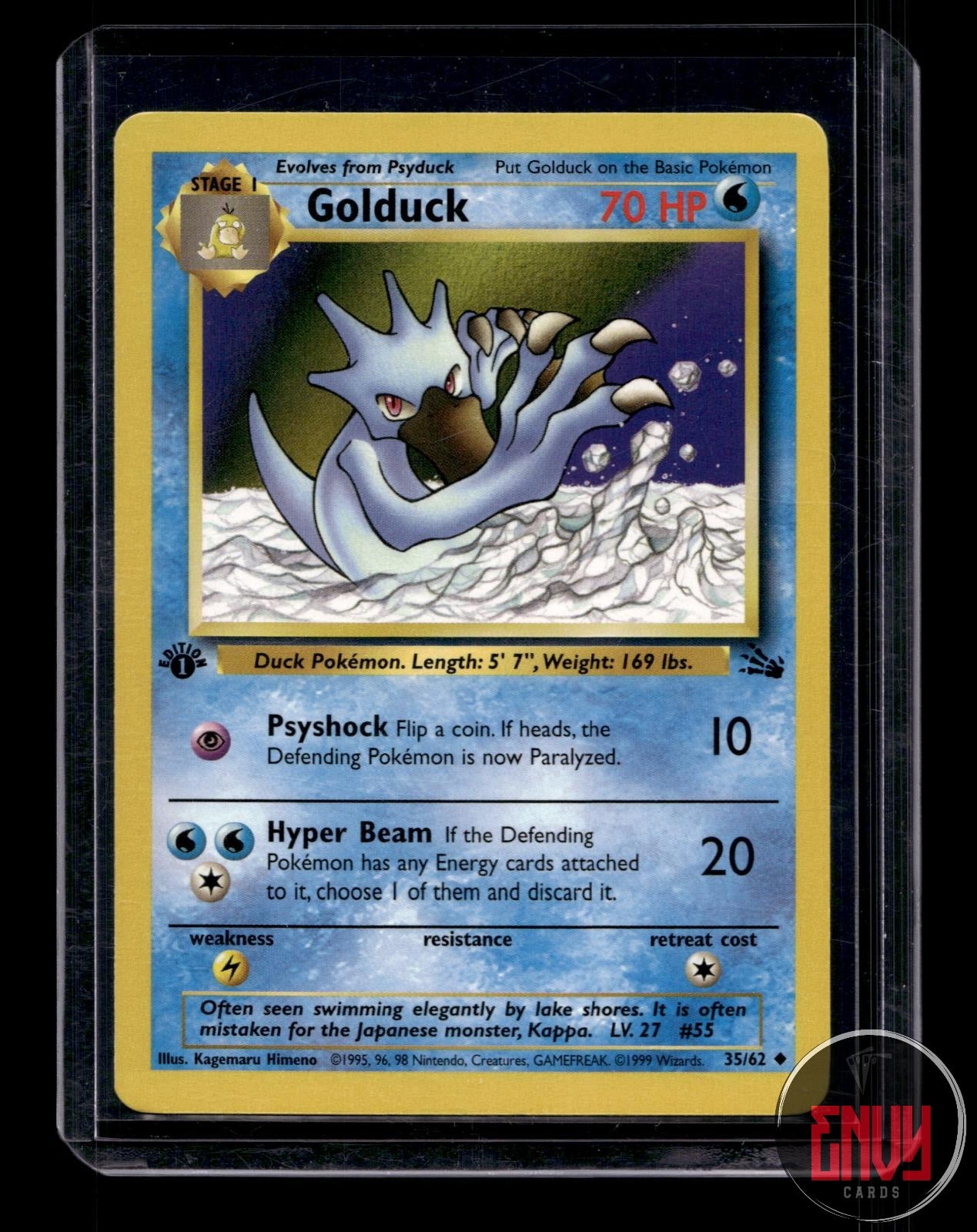 Golduck Lightly Played 35/62 Uncommon Fossil Pokemon 1st Edition