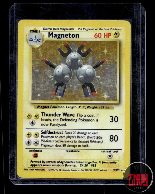 Magneton Heavily Played 9/102 Holo Rare Base Set Unlimited Pokemon