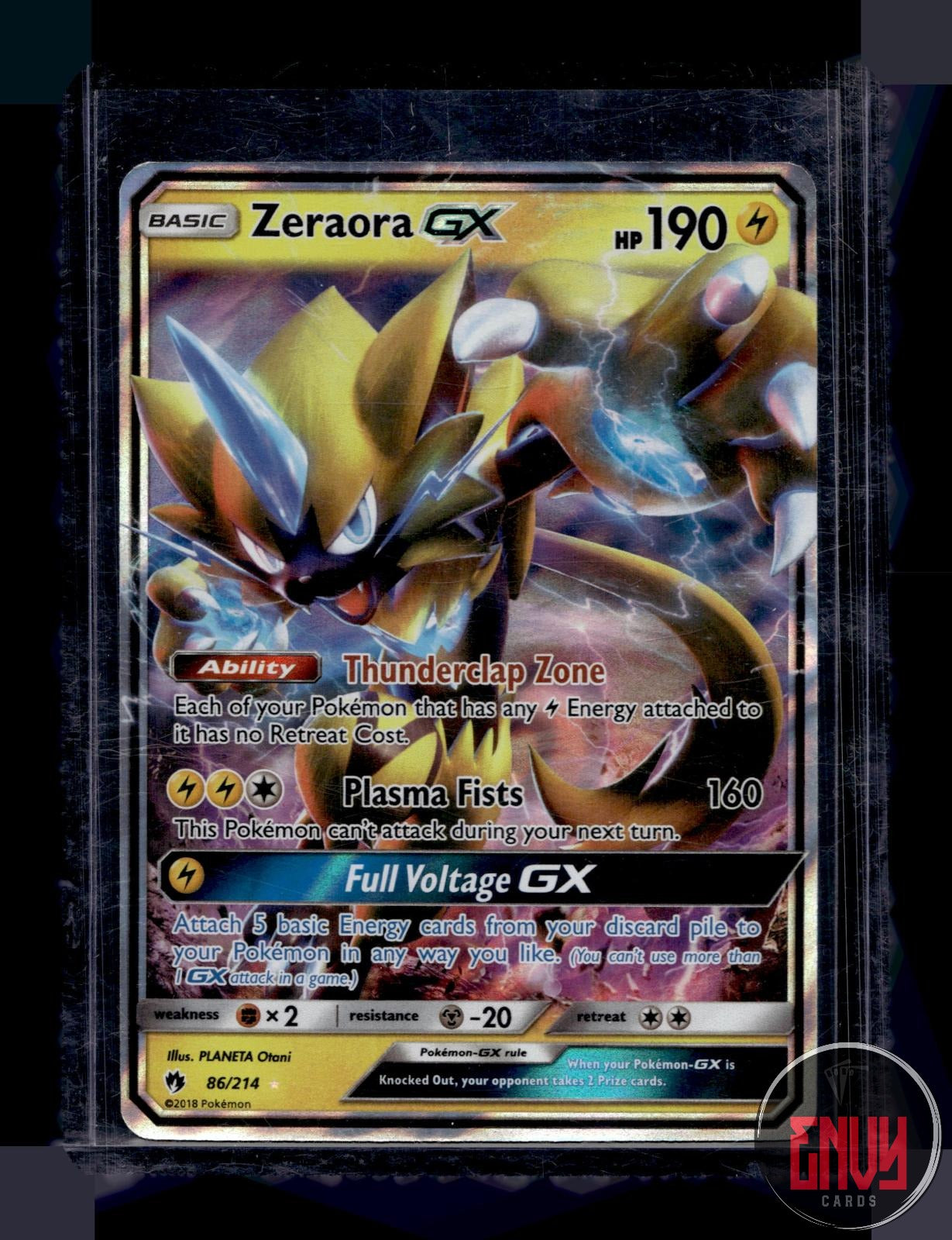 Zeraora GX Lightly Played 86/214 GX Rare Lost Thunder Pokemon Holo