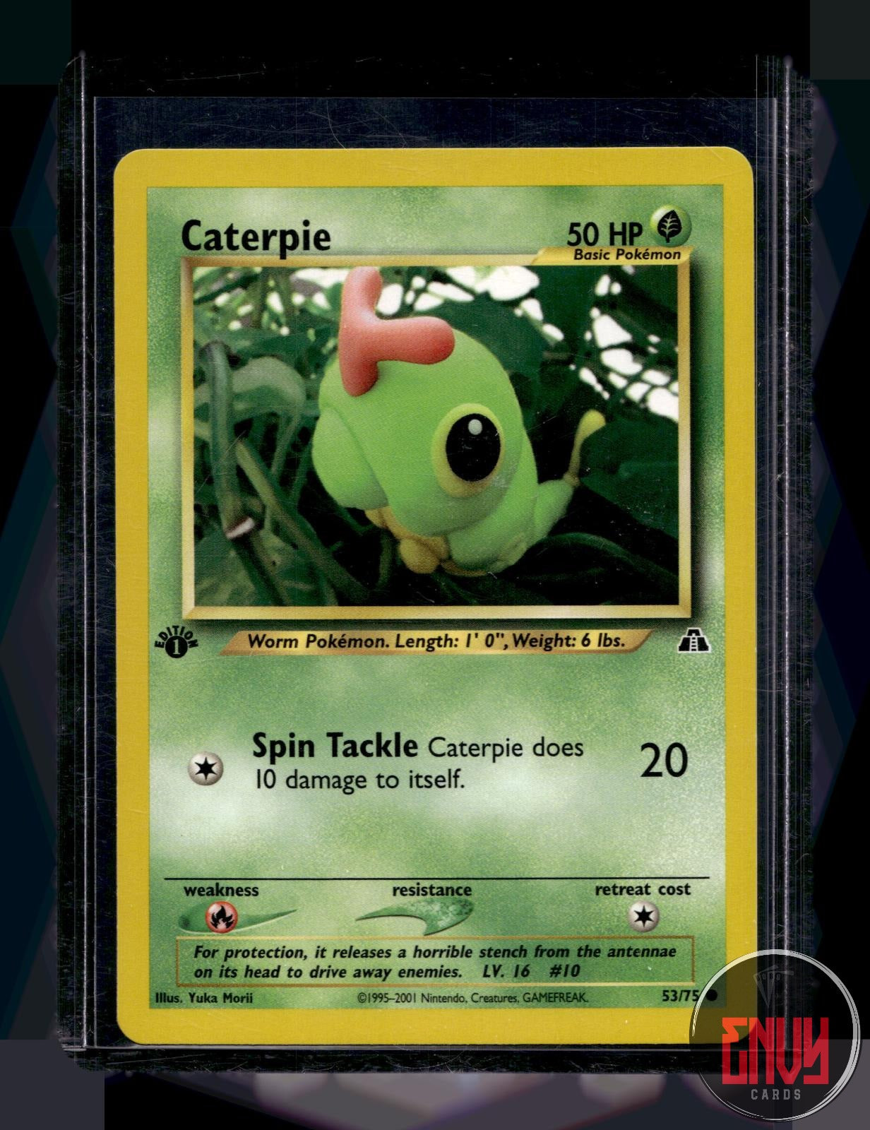 Caterpie Lightly Played 53/75 Common Neo Discovery Pokemon 1st Edition