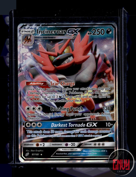 Incineroar GX Lightly Played 97/181 GX Rare Team Up Pokemon