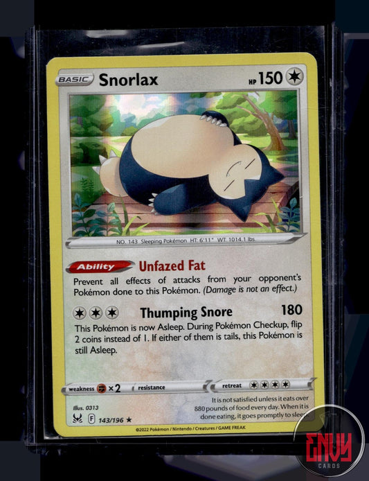 Snorlax Lightly Played 143/196 Rare Lost Origin Pokemon Holo