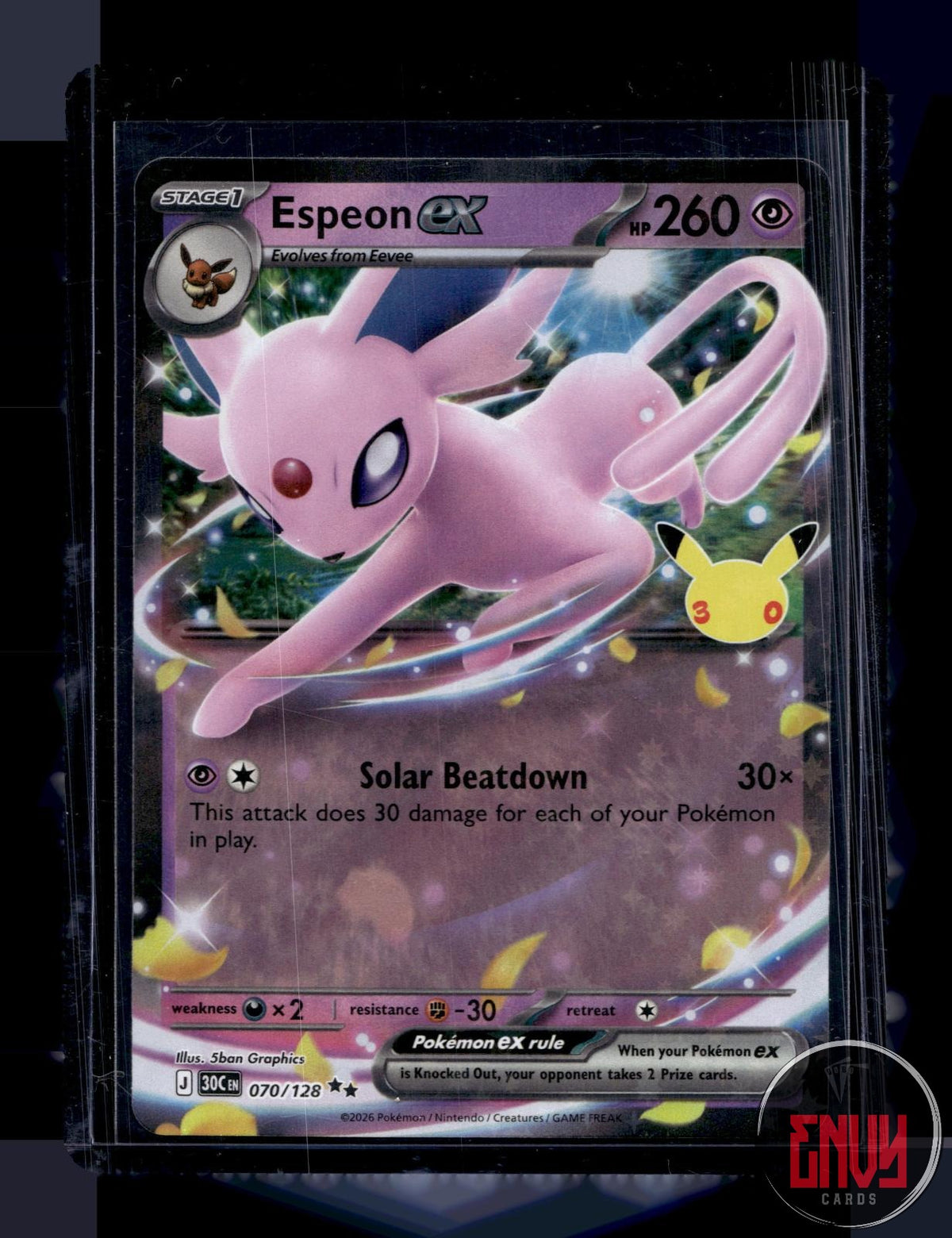 Espeon ex NM 070/128 RR ME: 30th Celebration Pokemon Holo